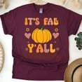 thumbnail image 1 of It’s Fall Y’all Shirt Retro Pumpkin Fall Graphic Tee Cute Thanksgiving Top , Maroon, Size M, 1 of 6