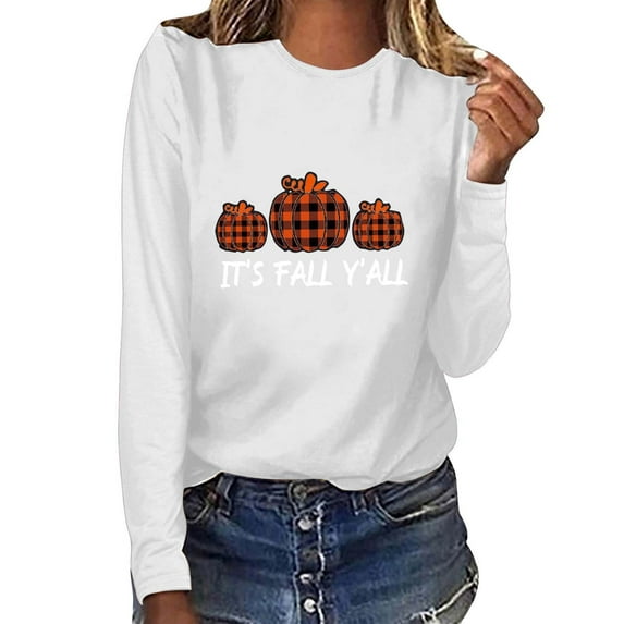 It's Fall Y'all Sweatshirt for Women Oversized Halloween Print Long Sleeve Crewneck Pullover Casual Loose Fit Graphic Tops Y2K Clothes