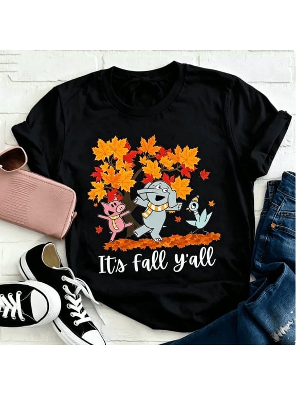 It's Fall Y'all Teacher T-Shirt, Cute Print Graphic Tee, Autumn Teacher Gift, Funny Fall Season Shirt for Teacher