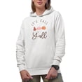 thumbnail image 1 of It's Fall Y'all with Pumpkins, Autumn Season Art Merch Gift, White Hooded Sweatshirt or Hoodie, XL, 1 of 5