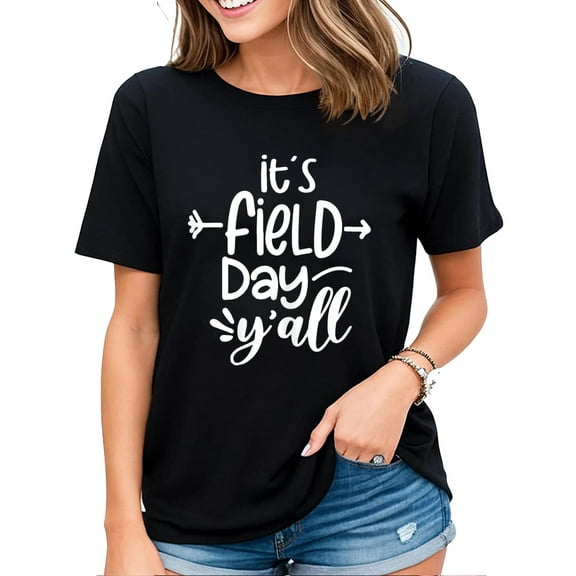 It's Field Day Y'all Funny Teacher Gifts For Women T-Shirt Black Large