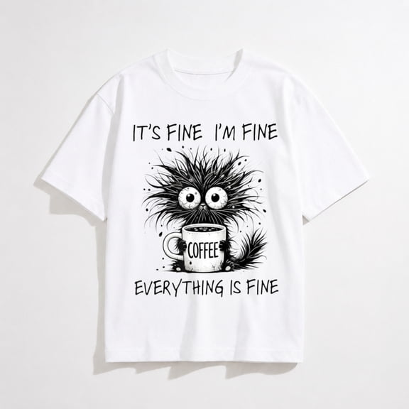It´s Fine I´m Fine Everything is Fine Cat Funny Coffee T-Shirt