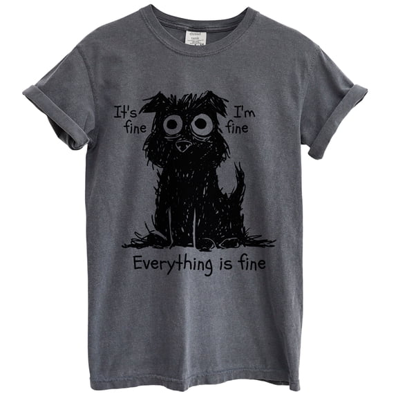 It's Fine I'm Fine Everything is Fine Fun Graphic Tee T-Shirts for Women Men, Short Sleeve Tops - Vintage Pepper