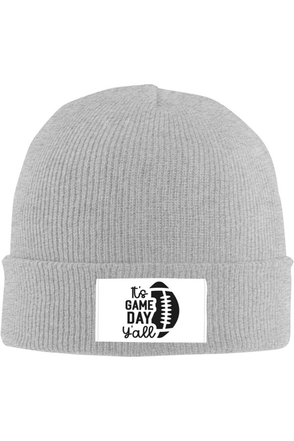 It's Game Day Y'all Beanie Knit Women Hats Black Daily Knit Ribbed Cap Men Winter Warm Hat