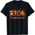 thumbnail image 1 of It's Game Day Y'all Football Football Game Coffe Pumpkin T-Shirt, 1 of 5