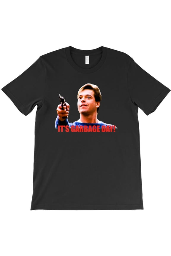 It's Garbage Day! Funny Silent Night Holiday Horror Movie Graphic T-Shirt - Soft Touch G8663, Up to 5XL