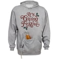 thumbnail image 1 of It's Giving Festive Beer Holder Tailgate Hoodie Sweatshirt Unisex X-Large Oxford, 1 of 4