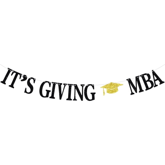 It's Giving MBA Banner, Congrats MBA Sign, Happy Master's Degree, Master Degree Survivor Graduation Party Decorations Supplies