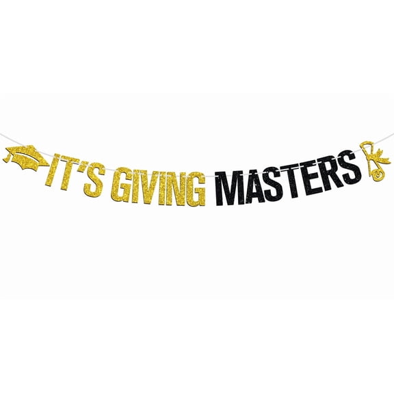 It's Giving Masters Banner, Congrats Grad You Mastered It, Master Degree Survivor College Universary Graduation Party Decorations Supplies