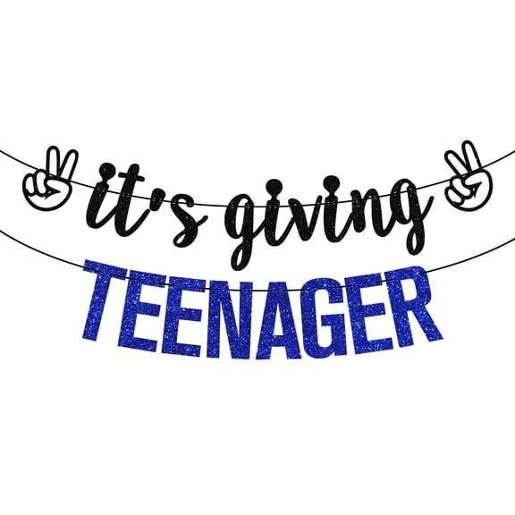 It's Giving Teenager Banner, Bruh I'm 13, Official Teenager, Hello Thirteen, Happy 13th Birthday Party Decorations Supplies for Boys