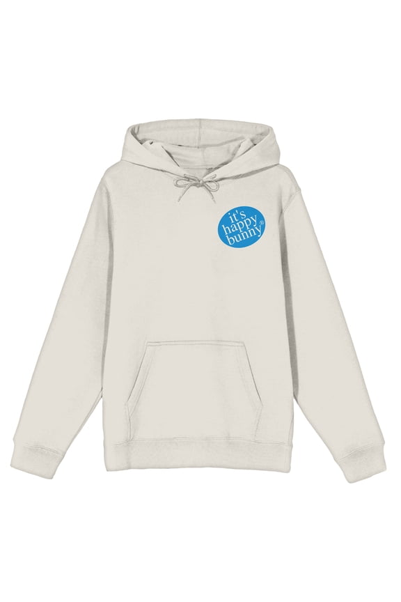 It's Happy Bunny Cute But Crazy Long Sleeve Sand Adult Hooded Sweatshirt-3XL