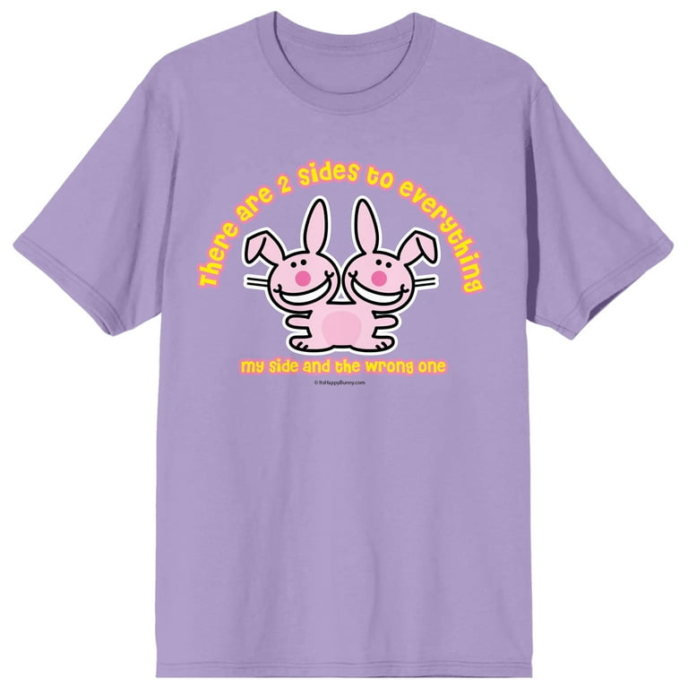 It's Happy Bunny Two Sides Crew Neck Short Sleeve Purple Haze