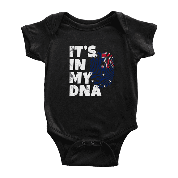 It's In My DNA Australian Flag Country Pride Baby Bodysuit Baby Clothes (Black, 6-12 Months)