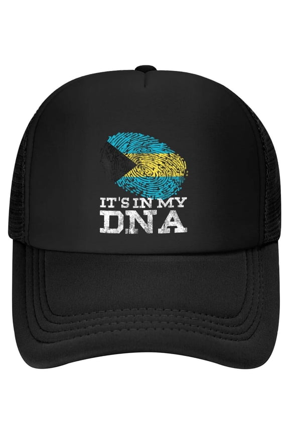 It's In My DNA Bahamian Gifts Fingerprint Proud Bahamas Flag Baseball Cap