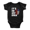 thumbnail image 1 of It's In My DNA Chilean Flag Country Pride Baby Bodysuit Baby Clothes (Black, 12-18 Months), 1 of 5
