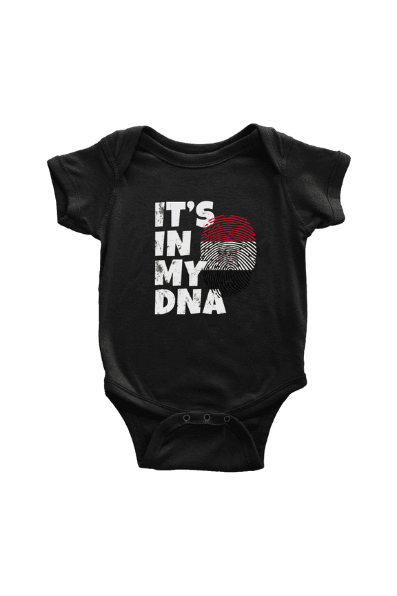 It's In My DNA Egyptian Flag Country Pride Baby Bodysuits (Black, 0-3 Months)