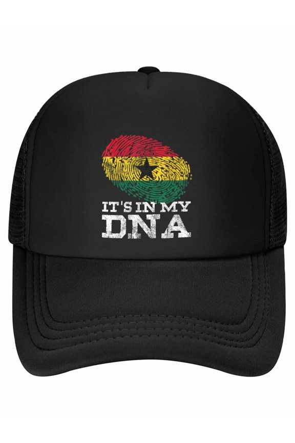 It's In My DNA Ghanaian Print African Roots Proud Ghana Flag Baseball Cap