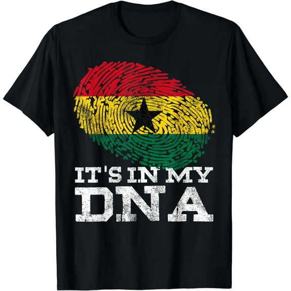 It's In My DNA Ghanaian Print African Roots Proud Ghana Flag T-Shirt