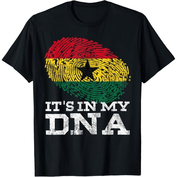 It's In My DNA Ghanaian Print African Roots Proud Ghana Flag T-Shirt