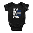 thumbnail image 1 of It's In My DNA Honduran Flag Country Pride Cute Baby Bodysuit Romper (Black, 3-6 Months), 1 of 5