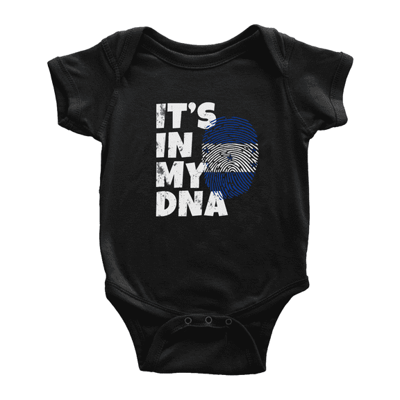 It's In My DNA Honduran Flag Country Pride Cute Baby Bodysuit Romper (Black, 3-6 Months)