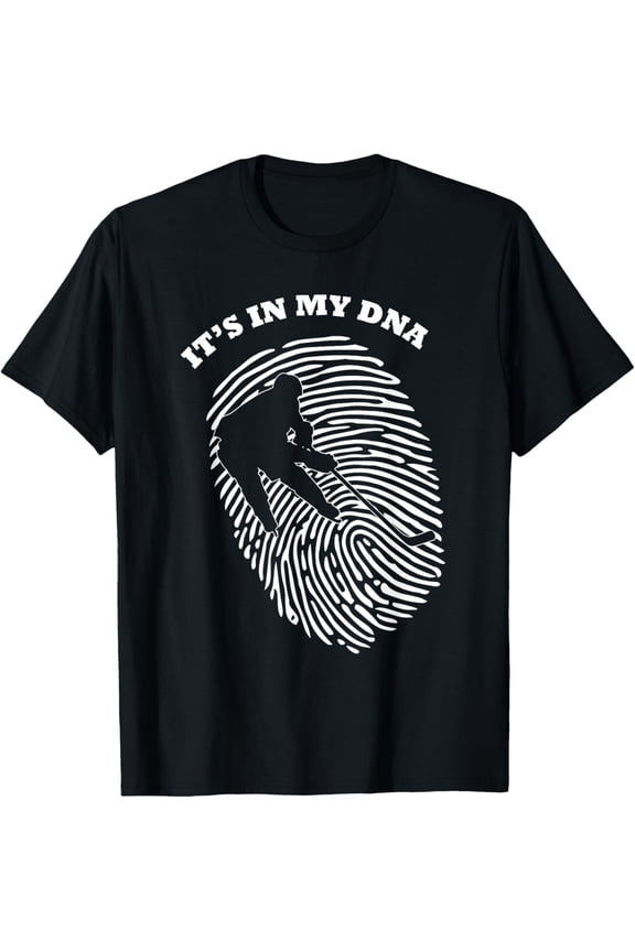 It's In My DNA Ice Hockey Player | Fingerprint Fans Retro T-Shirt