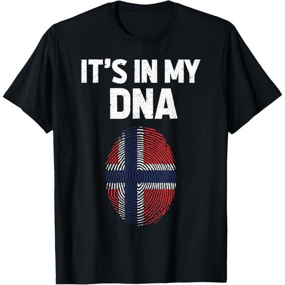 It's In My DNA Norway Flag Norwegian Men Women Pride Gift T-ShirtMen and women, White Black T-shirt, size: Extra large S-1177XL