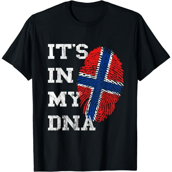 It's In My DNA Norwegian Roots Norway Norwegian Pride Norge T-ShirtMen and women, White Black T-shirt, size: Extra large S-1187XL