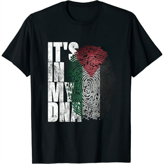 It's In My DNA Palestinian Shirt Arabic Gifts Palestine Flag Womens T-Shirt Black 3XL