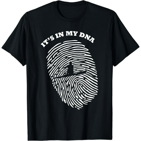It's In My DNA Rowing Boat Raft Rower Fingerprint Fans Retro T-Shirt