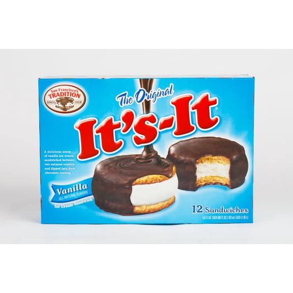 IT'S-IT Ice Cream Vanilla Sandwich 5.5 fl oz, 12-Count