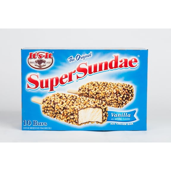 IT'S-IT Super Sundae Vanilla Ice Cream Bar 5.25 fl oz, 10-Count