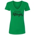 thumbnail image 1 of It's Just Allergies Womens V-Neck T-Shirt, 1 of 2