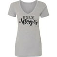 thumbnail image 1 of It's Just Allergies Womens V-Neck T-Shirt, 1 of 3