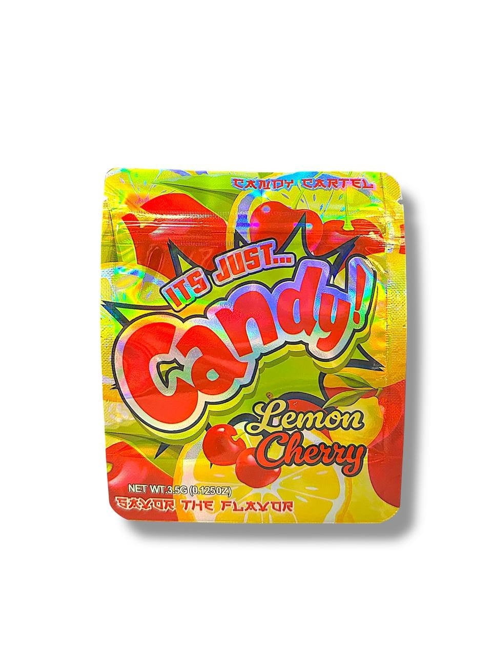 It's Just Candy Lemon Cherry 3.5g Mylar Bags 50-Pack, Resealable