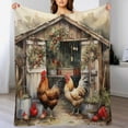thumbnail image 1 of It's Just Chicken Time Throw Blanket Gifts for Women 60"x80" Farmhouse Christmas Holiday Velvet Flannel Blanket for Women Men Flannel Blanket for Bed, 1 of 8