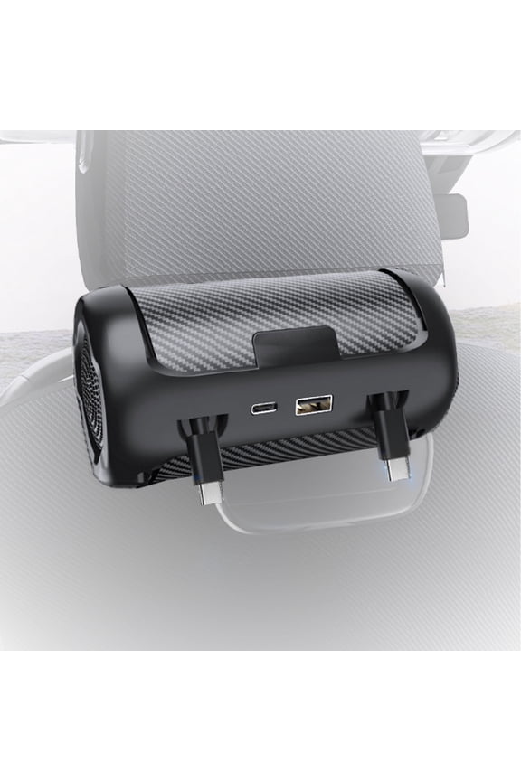 IJS Retractable Car Charger, Backseat 4 in1 Adapter | Fast Car Charger, 230W PD USB-C | Compatible with IPhone, Samsung, Pixel