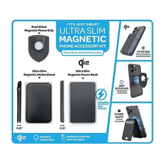 It's Just Smart Qi2 Ultra Slim Magnetic Phone Accessory Kit, Magsafe ...