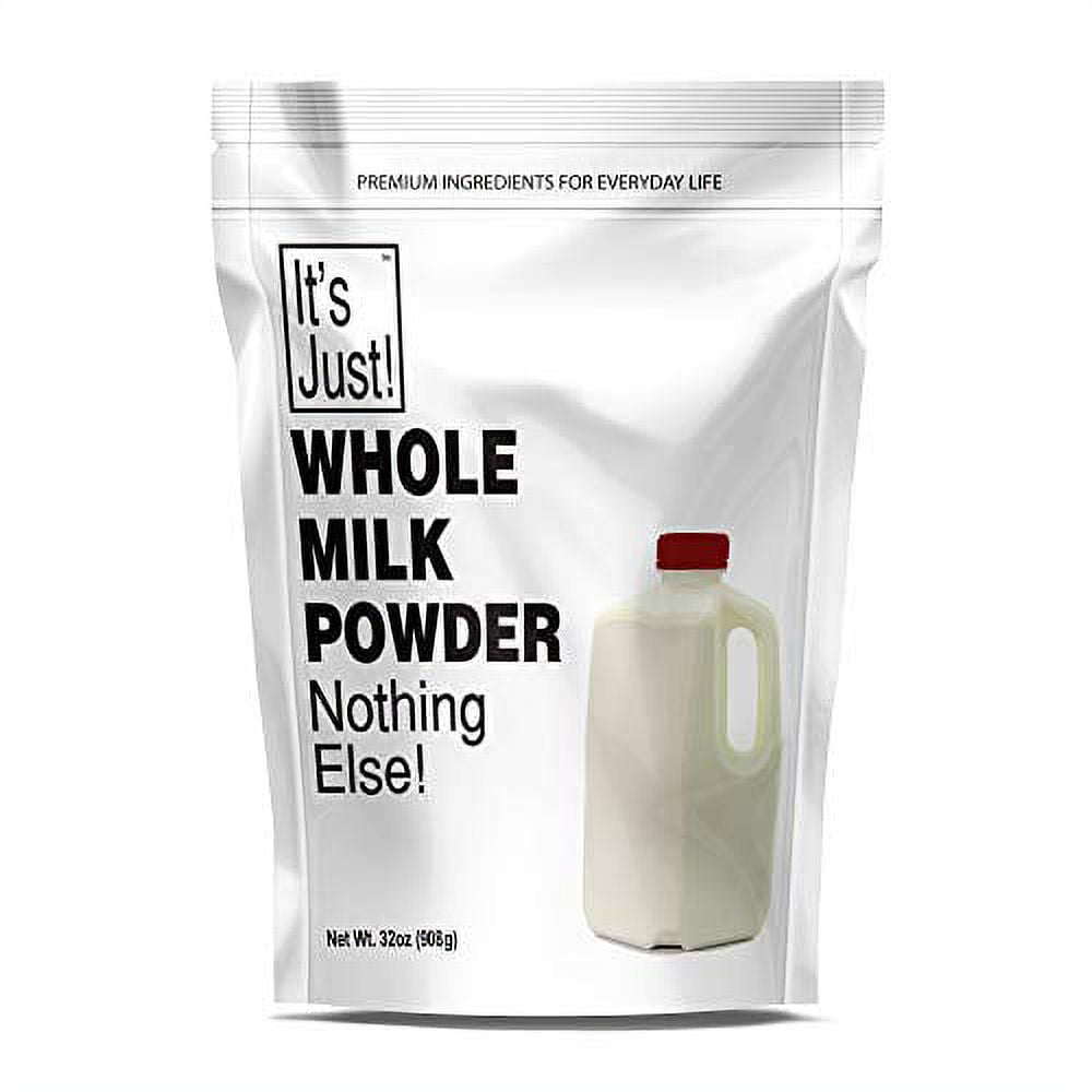 It's Just - Whole Milk Powder, Made in USA, Hormone Free, Powdered Dry Milk, Shelf Stable, 32oz