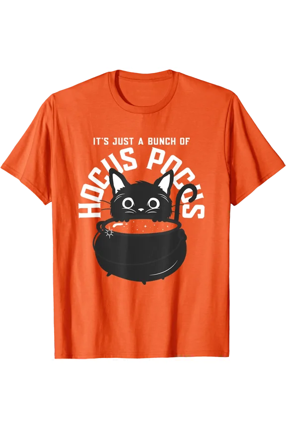 It's Just a Bunch Of Hocus Pocus Funny Halloween Black Cat T-Shirt, Unisex T-Shirt