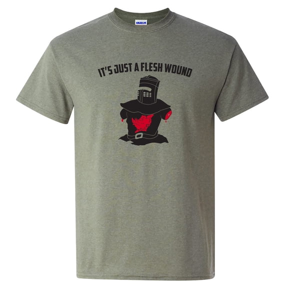 It's Just a Flesh Wound - Funny Comedy Movie T Shirt - 3X-Large - Heather Military Green