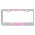 thumbnail image 1 of It's Just a Phase Moon Phase Style Metal License Plate Frame Personalized/Car Accessories Car Tag Holder Cover (Chrome/Light Pink), 1 of 2