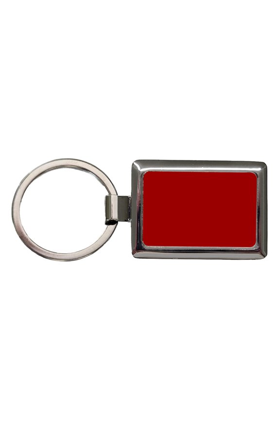 It's Just a Solid Dark Red Color Metal Rectangle Keychain