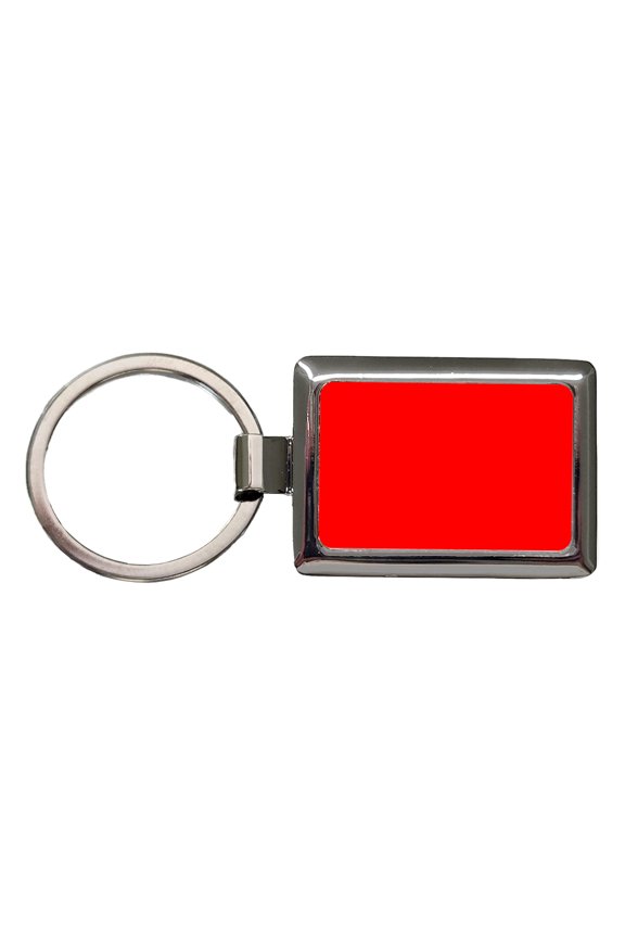 It's Just a Solid Red Color Metal Rectangle Keychain