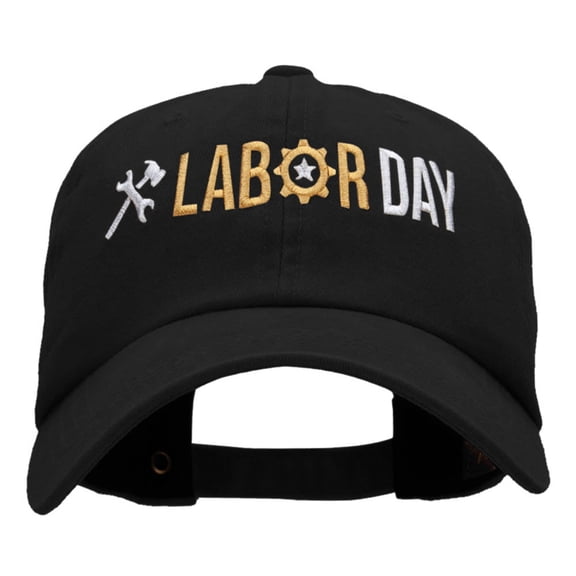 It's Labor Day Embroidered Unstructured Pigment Dyed Cotton Cap - Black OSFM