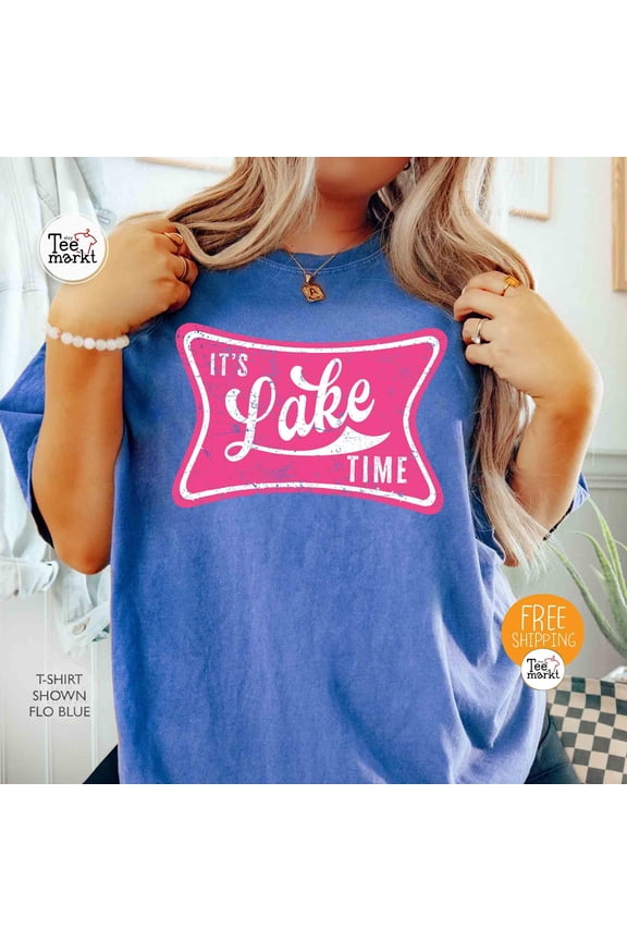 It's Lake Time Shirt, Boho Lake Life Shirt, Boating Adventure Shirt, Lake Life Vacations Shirt, Summer Traveling T-shirt, Vintage Birthday Gift
