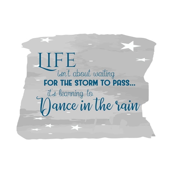 It's Learning To Dance in The Rain Motivational Inspiring Life Quote Wall Decal Wall Art Sticker Designs Vinyl Stickers For Home House Walls Rooms Windows Bedroom Decoration Size (26x26 inch)