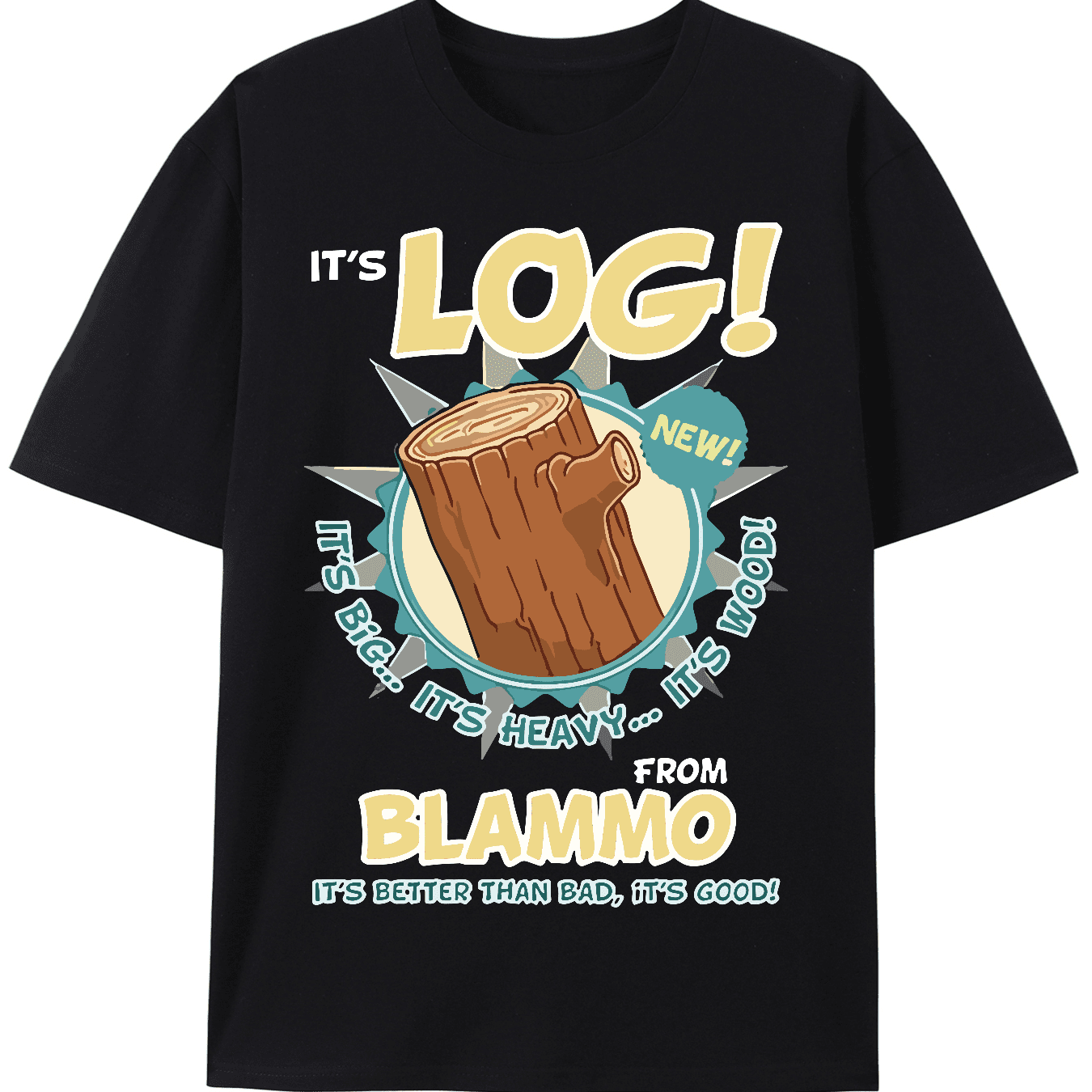 It's Log! Ren And Stimpy T-Shirt 339219 funny Men’s Short Sleeve Graphic T-shirt Collection black PR