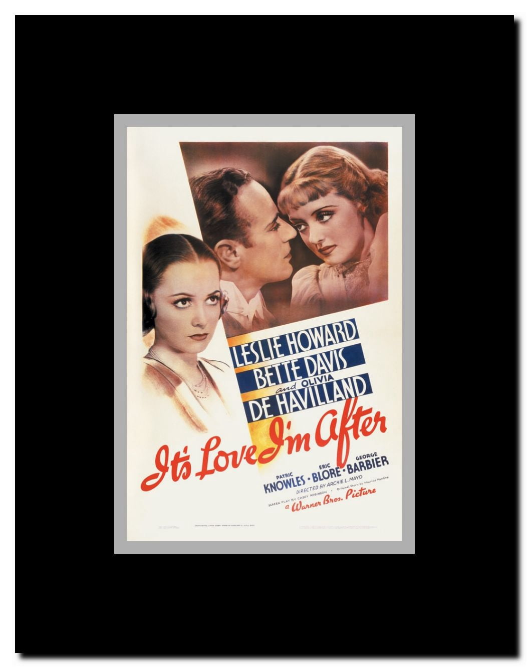 It's Love I'm After Framed Movie Poster