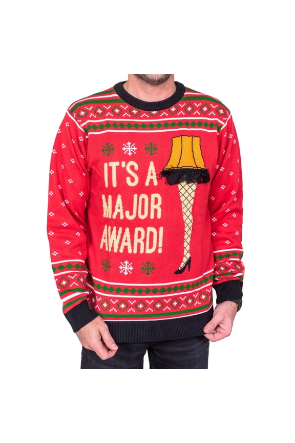 It's Major Award Leg Lamp Red Ugly Christmas Sweater